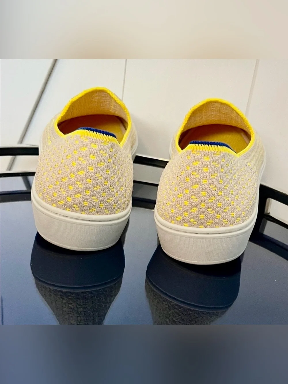 ROTHY’S ‼️RETIRED‼️ Sunshine Honeycomb Yellow & Cream Slip-On Sneakers Shoes